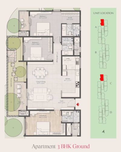 TOWER A & C ( 1 SERIES ) SUPER BUILT- UP AREA - 1954 SQFT RERA CARPET AREA - 1245 SQFT BALCONY AREA - 130 SQFT LANDSCAPE AREA - 55 SQFT